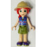 Friends Mia - Olive Green Shorts, Dark Azure and Dark Purple Patterned Sleeveless Jacket with Zipper, Pith Helmet – ПРИЯТЕЛИ