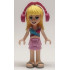 Friends Stephanie - Bright Pink Layered Skirt, Magenta and Medium Blue Swimsuit Top, Headphones – ПРИЯТЕЛИ
