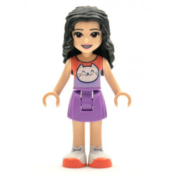 Friends Emma - Medium Lavender Skirt, Coral and Lavender Top with Cat Head – ПРИЯТЕЛИ