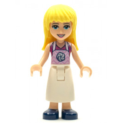 Friends Stephanie - White Long Skirt, Magenta Top with Apron – ПРИЯТЕЛИ