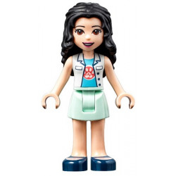 Friends Emma - White Top with Paw Print Undershirt, Light Aqua Skirt, Dark Blue Shoes with Straps, Dark Purple Bow – ПРИЯТЕЛИ