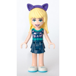 Friends Stephanie - Dark Blue Layered Skirt, Sleeveless Top with Cat Face, Dark Purple Cat Ears – ПРИЯТЕЛИ