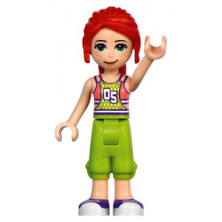 Friends Mia - Coral and Lime Jersey, Lime Trousers, Dark Purple and White Shoes – ПРИЯТЕЛИ