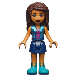 Friends Andrea - Dark Blue Skirt, Metallic Light Blue Jacket over Magenta Top – ПРИЯТЕЛИ