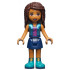 Friends Andrea - Dark Blue Skirt, Metallic Light Blue Jacket over Magenta Top – ПРИЯТЕЛИ