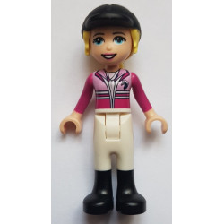 Friends Stephanie - White Riding Pants, Magenta Jacket, Riding Helmet with Bright Light Yellow Ponytail – ПРИЯТЕЛИ