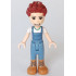 Friends Daniel - Medium Nougat Boots, Sand Blue Overalls, White Top – ПРИЯТЕЛИ