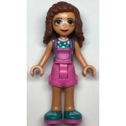 Friends Olivia (Nougat) - Dark Pink Overalls, Dark Turquoise Top – ПРИЯТЕЛИ