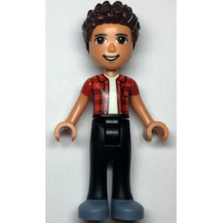 Friends River - Sand Blue Shoes, Black Jeans, Red Checkered Shirt with White Undershirt – ПРИЯТЕЛИ