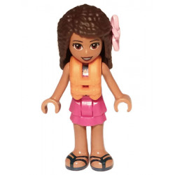 Friends Andrea - Dark Turquoise Halter Top, Magenta Skirt, Orange Life Jacket, Bright Pink Flower – ПРИЯТЕЛИ