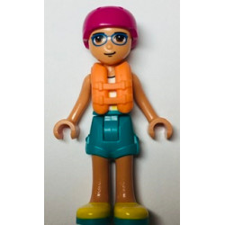 Friends Sebastian - White Tank Top, Dark Turquoise Shorts, Yellow Shoes, Magenta Helmet, Orange Life Jacket – ПРИЯТЕЛИ