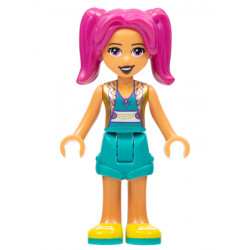 Friends Camila - Dark Turquoise Shorts and Top, Gold Vest, Yellow Shoes – ПРИЯТЕЛИ