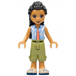 Friends Dr. Makena - Olive Green Trousers, Tan Shoes, Bright Light Blue Vest over Coral Shirt – ПРИЯТЕЛИ