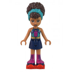 Friends Andrea - Dark Turquoise Halter Top, Dark Blue Skirt with Magenta Boots, Dark Turquoise Head Wrap, Red Roller Skates – ПРИЯТЕЛИ