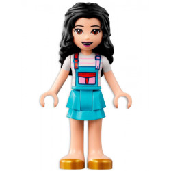 Friends Emma - White Shirt with Apron, Medium Azure Skirt with Gold Shoes – ПРИЯТЕЛИ