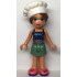 Friends Olivia (Nougat) - Sand Green Skirt, Dark Blue Top with Metallic Pink Belt, White Chef Toque with Hair – ПРИЯТЕЛИ