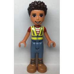 Friends River - Neon Yellow Safety Vest, Sand Blue Trousers with Medium Nougat Boots – ПРИЯТЕЛИ