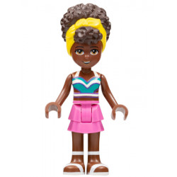 Friends Nandi - White and Dark Turquoise Bikini Top, Dark Pink Skirt, White Sandals, Yellow Head Wrap – ПРИЯТЕЛИ