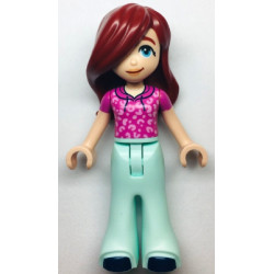Friends Paisley - Dark Pink Hoodie, Light Aqua Trousers Bell-Bottoms, Dark Blue Shoes – ПРИЯТЕЛИ