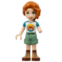 Friends Autumn - Dark Turquoise and White Top with Fox, Sand Green Shorts, Nougat and Reddish Brown Boots – ПРИЯТЕЛИ