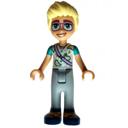 Friends Olly - White Paisley Shirt, Lavender Shoulder Bag, Light Bluish Gray Trousers, Dark Blue Shoes – ПРИЯТЕЛИ