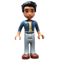 Friends Dr. Marlon - Sand Blue Unbuttoned Shirt, Light Bluish Gray Trousers, Reddish Brown Shoes – ПРИЯТЕЛИ