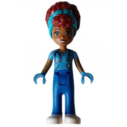 Friends Gabriela - Medium Blue Shirt with Stethoscope, Blue Trousers, White Shoes, Medium Azure Head Wrap – ПРИЯТЕЛИ