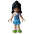 Friends Liann - Bright Light Blue Overalls over White Shirt, Bright Light Blue Shorts, Lime Shoes – ПРИЯТЕЛИ