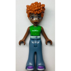 Friends Naomi (Medium Brown) - Green Sleeveless Top, Sand Blue Bell-Bottoms, Medium Lavender Shoes – ПРИЯТЕЛИ