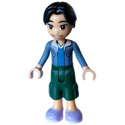 Friends Niko - Sand Blue Jacket, Blue Shirt, Dark Green Trousers Cropped Large Pockets, Lavender Shoes – ПРИЯТЕЛИ