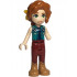 Friends Autumn - Dark Turquoise Vest over Dark Blue Shirt, Dark Red Trousers, Medium Nougat Boots, Bright Light Orange Flower – ПРИЯТЕЛИ