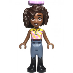 Friends Aliya - Yellow and Bright Pink Top, Sand Blue Trousers, Black Boots, Lavender Bow – ПРИЯТЕЛИ