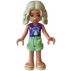 Friends Nova - Dark Purple and Metallic Pink Shirt, Yellowish Green Shorts, Bright Light Yellow Sandals – ПРИЯТЕЛИ