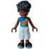 Friends Zac - Blue Shirt with Red Symbols and Yellow Splotches, White Trousers Cropped Large Pockets, Black Shoes – ПРИЯТЕЛИ