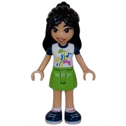 Friends Liann - White Shirt with Dark Blue Short Sleeves, Lime Skirt, Dark Blue Shoes – ПРИЯТЕЛИ
