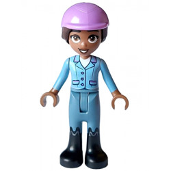 Friends Aliya - Bright Light Blue Jacket, Sand Blue Trousers, Black Boots, Medium Lavender Horse Riding Helmet – ПРИЯТЕЛИ