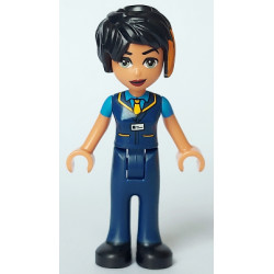 Friends Zoe - Dark Blue Vest with Bright Light Orange Tie, Dark Blue Trousers, Black Shoes – ПРИЯТЕЛИ