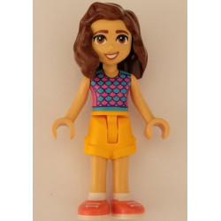 Friends Luna - Dark Pink and Medium Azure Top with Scales, Bright Light Orange Shorts, Coral Shoes – ПРИЯТЕЛИ