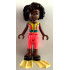 Friends Aliya - Coral and Yellow Sleeveless Wetsuit, Dark Turquoise Belt, Dark Blue Sandals, Bright Light Yellow Flippers – ПРИЯТЕЛИ