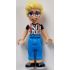 Friends Olly - White Shirt with Black Stripes, Coral Suspenders, Dark Azure Trousers, Black Shoes – ПРИЯТЕЛИ