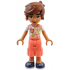 Friends Leo - White Shirt with Coral Flowers, Coral Trousers Cropped Large Pockets, Dark Blue Shoes – ПРИЯТЕЛИ