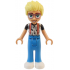 Friends Olly - White Shirt with Black Stripes, Coral Suspenders, Dark Azure Trousers, White Shoes – ПРИЯТЕЛИ