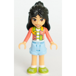 Friends Liann - Coral Patchwork Jacket, Bright Light Blue Shorts, Lime Shoes – ПРИЯТЕЛИ