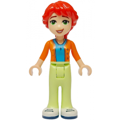 Friends Mia (Adult) - Dark Azure Shirt, Orange Sweater, Yellowish Green Pants, White Shoes with Dark Blue Soles and Laces – ПРИЯТЕЛИ