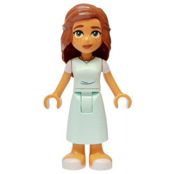 Friends Mary Joy - Light Aqua Scrubs Dress with White Short Sleeves, White Sandals – ПРИЯТЕЛИ