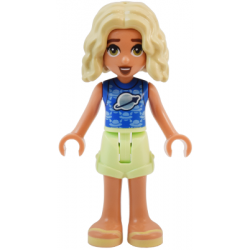 Friends Nova - Blue Shirt with Classic Space Logo, Yellowish Green Shorts, Bright Light Yellow Sandals – ПРИЯТЕЛИ