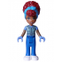 Friends Gabriela - Sand Green Vest over Medium Blue Shirt, Blue Trousers, White Shoes, Medium Azure Head Wrap – ПРИЯТЕЛИ