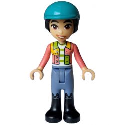 Friends Liann - Coral Jacket, Sand Blue Trousers, Black Boots, Dark Turquoise Horse Riding Helmet – ПРИЯТЕЛИ