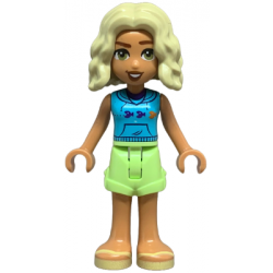 Friends Nova - Medium Azure Sleeveless Hoodie, Yellowish Green Shorts, Bright Light Yellow Sandals – ПРИЯТЕЛИ