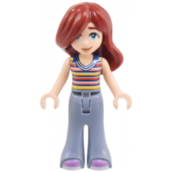 Friends Paisley - Striped Sleeveless Top, Sand Blue Trousers Bell-Bottoms, Medium Lavender Shoes – ПРИЯТЕЛИ